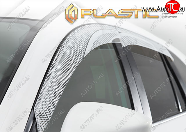 2 399 р. Ветровики дверей CA-Plastic KIA Mohave HM2 (2019-2022) (Серия Art белая, без хром. молдинга)  с доставкой в г. Воронеж