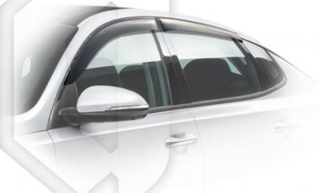 Дефлектора окон CA-Plastiс KIA Optima 4 JF дорестайлинг седан (2016-2018) (Classic полупрозрачный, Без хром.молдинга)