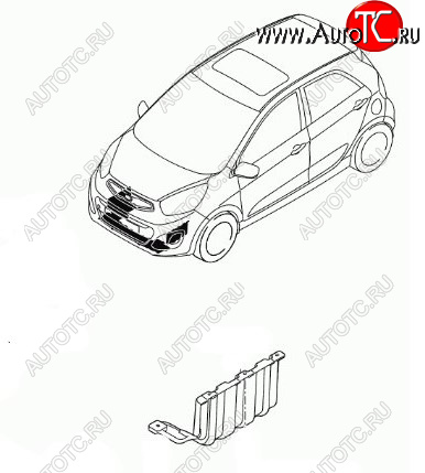 769 р. Левый защита двигателя (пыльник) HYUNDAI/KIA/MOBIS KIA Picanto 2 TA хэтчбэк 5 дв. дорестайлинг (2011-2015)  с доставкой в г. Воронеж