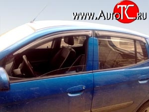 746 р. Дефлекторы окон (ветровики) Novline 4 шт KIA Picanto 2 TA хэтчбэк 5 дв. дорестайлинг (2011-2015)  с доставкой в г. Воронеж