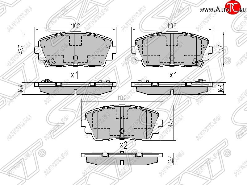 919 р. Колодки тормозные SAT (передние)  KIA Picanto ( 2 TA хэтчбэк 5 дв.,  2 TA хэтчбэк 3 дв.) (2011-2015) дорестайлинг, дорестайлинг  с доставкой в г. Воронеж