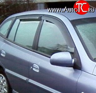 999 р. Комплект дефлекторов окон (ветровиков) 4 шт. Russtal KIA Rio 1 DC дорестайлинг седан (2000-2002)  с доставкой в г. Воронеж