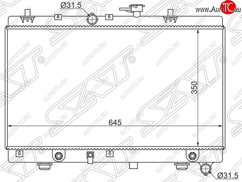 4 549 р. Радиатор двигателя SAT (трубчатый, 1.3/1.5, АКПП) KIA Rio 1 DC дорестайлинг седан (2000-2002)  с доставкой в г. Воронеж