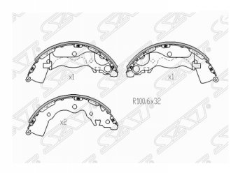 Комплект задних тормозных колодок SAT KIA Rio 2 JB дорестайлинг, хэтчбэк 5 дв. (2005-2009)