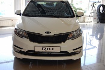 6 699 р. Накладка переднего бампера LitCompany KIA Rio 3 QB рестайлинг седан (2015-2017) (Неокрашенная)  с доставкой в г. Воронеж. Увеличить фотографию 3