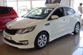 Накладка переднего бампера LitCompany KIA Rio 3 QB рестайлинг седан (2015-2017)
