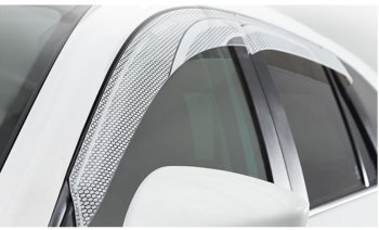 2 199 р. Дефлектора окон CA-Plastic KIA Rio 3 QB дорестайлинг седан (2011-2015) (Серия Art белая, Без хром.молдинга, Крепление только на скотч)  с доставкой в г. Воронеж. Увеличить фотографию 2