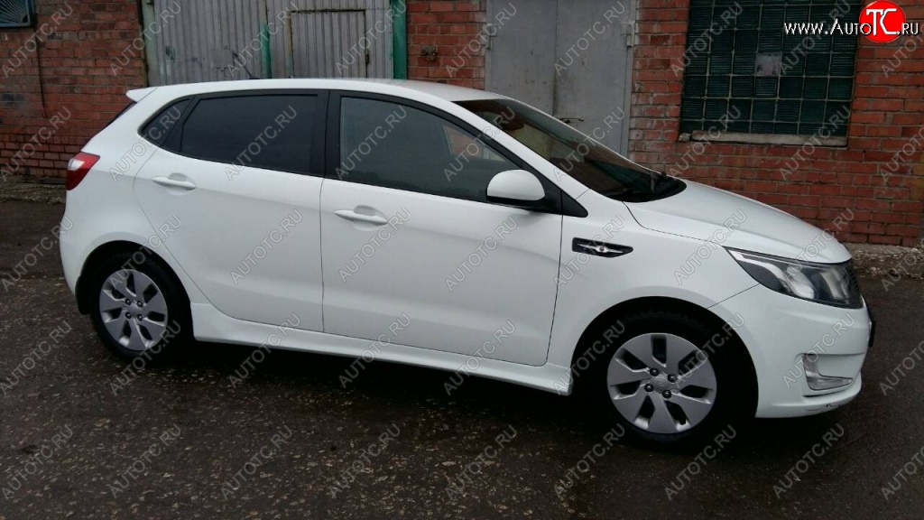 4 099 р. Пороги накладки Drive  Hyundai Solaris  RBr (2010-2017), KIA Rio  3 QB (2011-2017) (Неокрашенные)  с доставкой в г. Воронеж