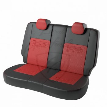 9 449 р. Чехлы для сидений Lord Autofashion Турин (экокожа) KIA Rio 3 QB рестайлинг седан (2015-2017) (Чёрный, вставка красная)  с доставкой в г. Воронеж. Увеличить фотографию 2
