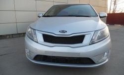 3 639 р. Решётка радиатора Pandora  KIA Rio  3 QB (2011-2015) дорестайлинг седан, дорестайлингхэтчбек5дв. (Неокрашенная)  с доставкой в г. Воронеж. Увеличить фотографию 2