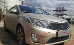 Нижняя защитная сетка на бампер Russtal (черная) KIA Rio 3 QB хэтчбек 5 дв. дорестайлинг (2011-2015)