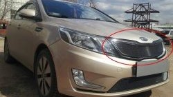 1 539 р. Защитная сетка в решетку радиатора (Комплектация Comfort) Russtal  KIA Rio  3 QB (2011-2015) дорестайлинг седан, дорестайлингхэтчбек5дв. (черная)  с доставкой в г. Воронеж. Увеличить фотографию 1