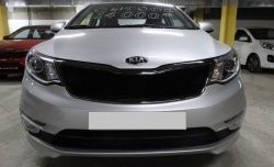 1 539 р. Сетка в решетку радиатора Russtal KIA Rio 3 QB рестайлинг седан (2015-2017) (черная)  с доставкой в г. Воронеж. Увеличить фотографию 2