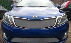 1 539 р. Нижняя сетка на бампер Russtal (хром) KIA Rio 3 QB хэтчбек 5 дв. дорестайлинг (2011-2015)  с доставкой в г. Воронеж. Увеличить фотографию 2
