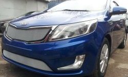 Нижняя сетка на бампер Russtal (хром) KIA Rio 3 QB хэтчбек 5 дв. дорестайлинг (2011-2015)