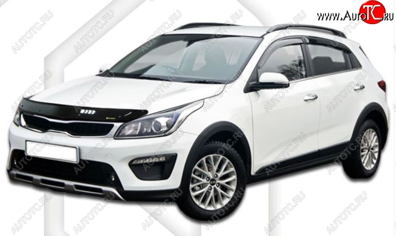 1 999 р. Дефлектор капота CA-Plastic  KIA Rio  X-line (2017-2021) (Classic черный, Без надписи)  с доставкой в г. Воронеж