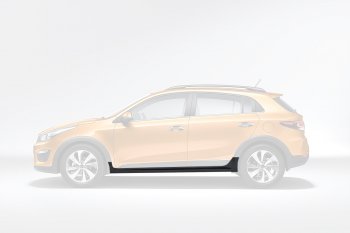 14 749 р. Пластиковый левый порог Оригинал  KIA Rio  X-line (2017-2021)  с доставкой в г. Воронеж. Увеличить фотографию 1