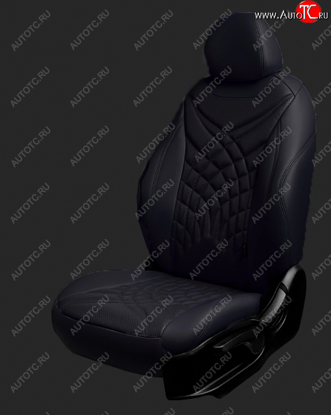 28 449 р. Чехлы для сидений Lord Autofashion Байрон ПРЕЗИДЕНТ (экокожа, спинка 60/40, 3 Г-образных подголовника)  KIA Rio ( 4 FB,  X-line,  4 YB,  X) (2016-2025) дорестайлинг седан, дорестайлинг, хэтчбэк, рестайлинг, рестайлинг седан, рестайлинг, хэтчбэк (Черный, вставка черная, строчка черная)  с доставкой в г. Воронеж