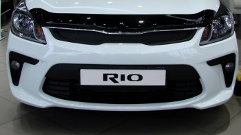 3 299 р. Дефлектор капота SIM KIA Rio 4 FB дорестайлинг седан (2016-2020)  с доставкой в г. Воронеж. Увеличить фотографию 2