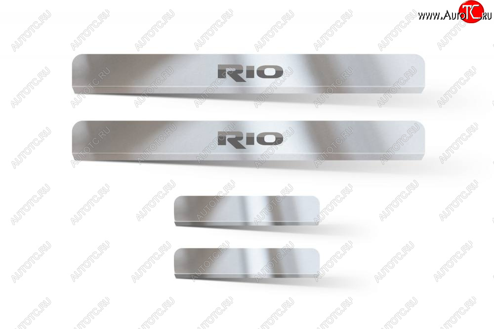 2 399 р. Пороги накладки дверей Petroil Tuning KIA Rio 4 FB дорестайлинг седан (2016-2020)  с доставкой в г. Воронеж