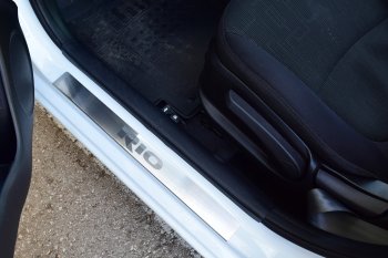 2 399 р. Пороги накладки дверей Petroil Tuning KIA Rio 4 FB дорестайлинг седан (2016-2020)  с доставкой в г. Воронеж. Увеличить фотографию 2