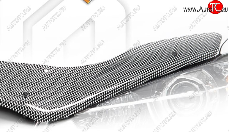 2 599 р. Дефлектор капота на CA-Plastic  KIA Rio  X (2020-2025) рестайлинг (Шелкография карбон-серебро)  с доставкой в г. Воронеж