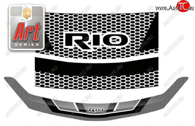 2 399 р. Дефлектор капота на CA-Plastic  KIA Rio  X (2020-2025) рестайлинг (Серия Art белая)  с доставкой в г. Воронеж