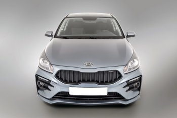 18 199 р. Передний бампер Kudos Original  KIA Rio  4 FB (2016-2020) дорестайлинг седан (Под прямоугольные ДХО с ПТФ, Неокрашенный)  с доставкой в г. Воронеж. Увеличить фотографию 2