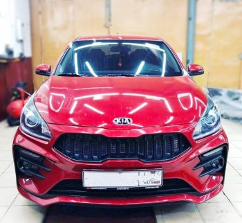 18 199 р. Передний бампер Kudos Original  KIA Rio  4 FB (2016-2020) дорестайлинг седан (Под прямоугольные ДХО с ПТФ, Неокрашенный)  с доставкой в г. Воронеж. Увеличить фотографию 6