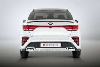 17 699 р. Задний бампер Kudos  KIA Rio  4 FB (2016-2020) дорестайлинг седан (Без парктроника, Неокрашенный)  с доставкой в г. Воронеж. Увеличить фотографию 4