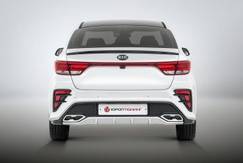 17 699 р. Задний бампер Kudos  KIA Rio  4 FB (2016-2020) дорестайлинг седан (Под парктроник, Неокрашенный)  с доставкой в г. Воронеж. Увеличить фотографию 4