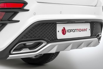 17 699 р. Задний бампер Kudos  KIA Rio  4 FB (2016-2020) дорестайлинг седан (Под парктроник, Неокрашенный)  с доставкой в г. Воронеж. Увеличить фотографию 2