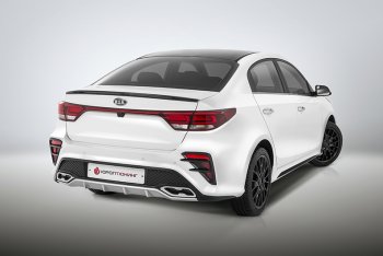 17 699 р. Задний бампер Kudos  KIA Rio  4 FB (2016-2020) дорестайлинг седан (Под парктроник, Неокрашенный)  с доставкой в г. Воронеж. Увеличить фотографию 3