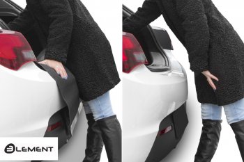 3 399 р. Коврик в багажник Element (с функцией защиты бампера Econom) KIA Rio 4 FB дорестайлинг седан (2016-2020)  с доставкой в г. Воронеж. Увеличить фотографию 4