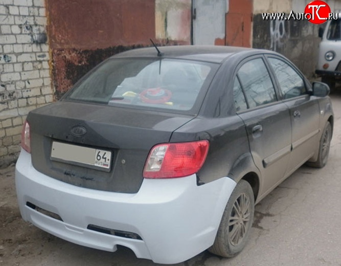 15 999 р. Задний бампер (седан) Ixion KIA Rio 2 JB дорестайлинг седан (2005-2009) (Неокрашенный)  с доставкой в г. Воронеж