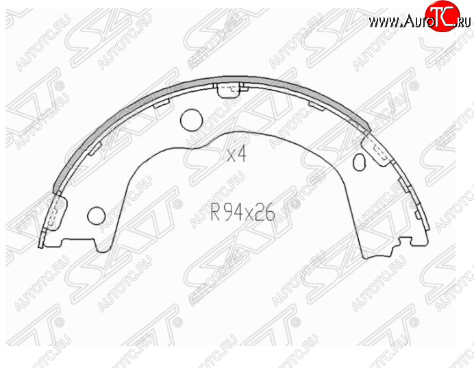 1 399 р. Колодки ручного тормоза SAT  Hyundai Santa Fe  CM (2009-2012), KIA Sorento  XM (2009-2012)  с доставкой в г. Воронеж