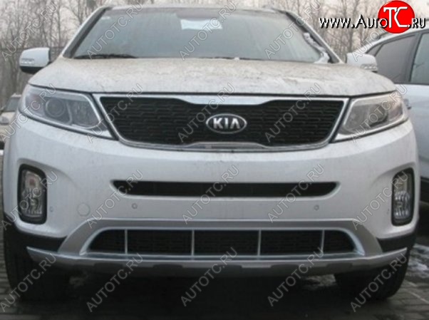 17 299 р. Накладка на передний бампер CT KIA Sorento XM рестайлинг (2012-2015) (Неокрашенная)  с доставкой в г. Воронеж