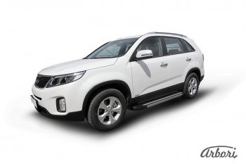 12 509 р. Порожки для ног Arbori Luxe Black KIA Sorento XM рестайлинг (2012-2015)  с доставкой в г. Воронеж. Увеличить фотографию 2