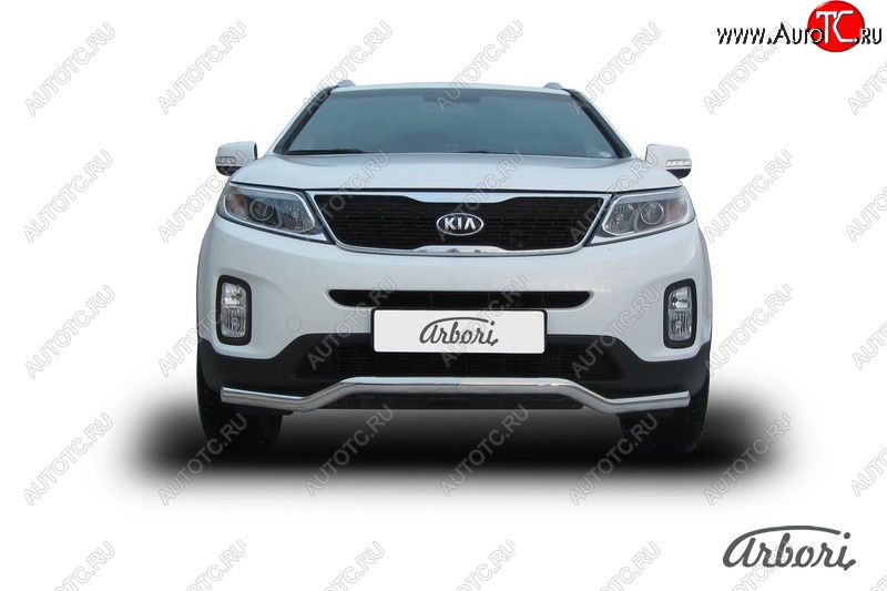15 299 р. Защита переднего бампера Arbori (волна, нержавейка, 1 труба d57 mm).  KIA Sorento  XM (2012-2015) рестайлинг  с доставкой в г. Воронеж