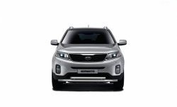 22 139 р. Защита переднего бампера двойная из труб d63/51 мм Petroil Tuning KIA Sorento XM рестайлинг (2012-2015) (Нержавеющая полированная сталь)  с доставкой в г. Воронеж. Увеличить фотографию 1