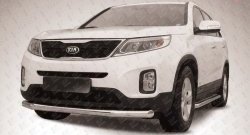 14 999 р. Одинарная защита переднего бампера из трубы диаметром 76 мм Slitkoff  KIA Sorento  XM (2012-2015) рестайлинг (Нержавейка, Полированная)  с доставкой в г. Воронеж. Увеличить фотографию 1