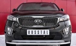 15 299 р. Одинарная защита переднего бампера диаметром 42 мм SLITKOFF KIA Sorento UM/Prime дорестайлинг (2014-2018)  с доставкой в г. Воронеж. Увеличить фотографию 1