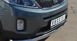 15 999 р. Одинарная защита переднего бампера диаметром 76 мм SLITKOFF  KIA Sorento  XM (2012-2015) рестайлинг  с доставкой в г. Воронеж. Увеличить фотографию 2