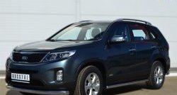 15 999 р. Одинарная защита переднего бампера диаметром 76 мм SLITKOFF  KIA Sorento  XM (2012-2015) рестайлинг  с доставкой в г. Воронеж. Увеличить фотографию 4