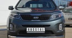 15 999 р. Одинарная защита переднего бампера диаметром 76 мм SLITKOFF KIA Sorento XM рестайлинг (2012-2015)  с доставкой в г. Воронеж. Увеличить фотографию 1