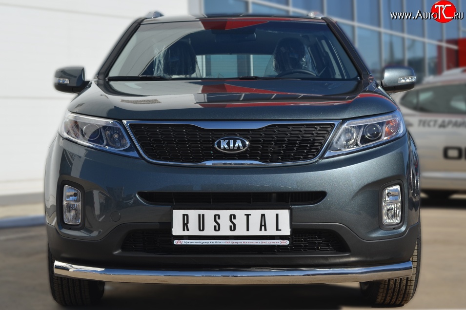 15 999 р. Одинарная защита переднего бампера диаметром 76 мм SLITKOFF KIA Sorento XM рестайлинг (2012-2015)  с доставкой в г. Воронеж