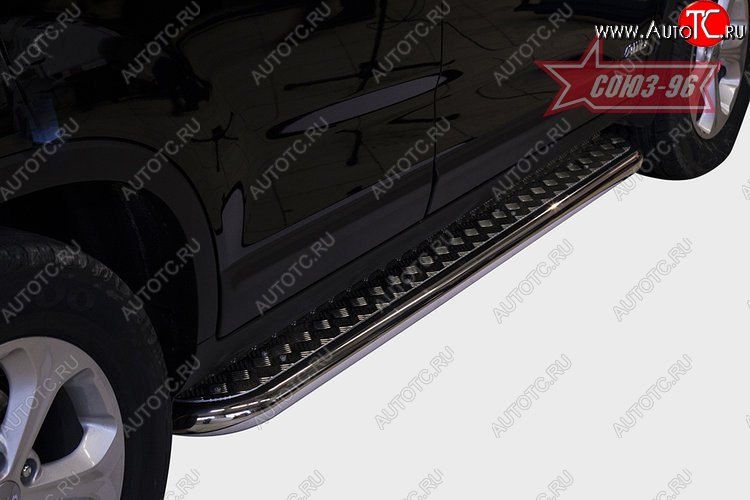 15 839 р. Защита порогов с листом Souz-96 (d60). KIA Sorento XM рестайлинг (2012-2015)  с доставкой в г. Воронеж