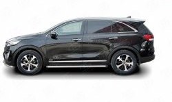 17 299 р. Защита порогов из круглой трубы диаметром 63 мм Russtal  KIA Sorento  UM/Prime (2014-2018) дорестайлинг (Защита порогов с со скосами на торцах (вариант 1))  с доставкой в г. Воронеж. Увеличить фотографию 2