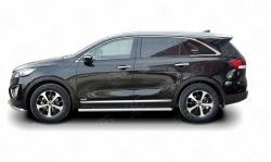 17 299 р. Защита порогов из круглой трубы диаметром 63 мм Russtal KIA Sorento UM/Prime дорестайлинг (2014-2018) (Защита порогов с со скосами на торцах (вариант 1))  с доставкой в г. Воронеж. Увеличить фотографию 3