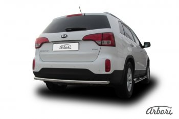 14 849 р. Защита заднего бампера Arbori (радиусная, нержавейка, 1 труба d57 mm).  KIA Sorento  XM (2012-2015) рестайлинг  с доставкой в г. Воронеж. Увеличить фотографию 2